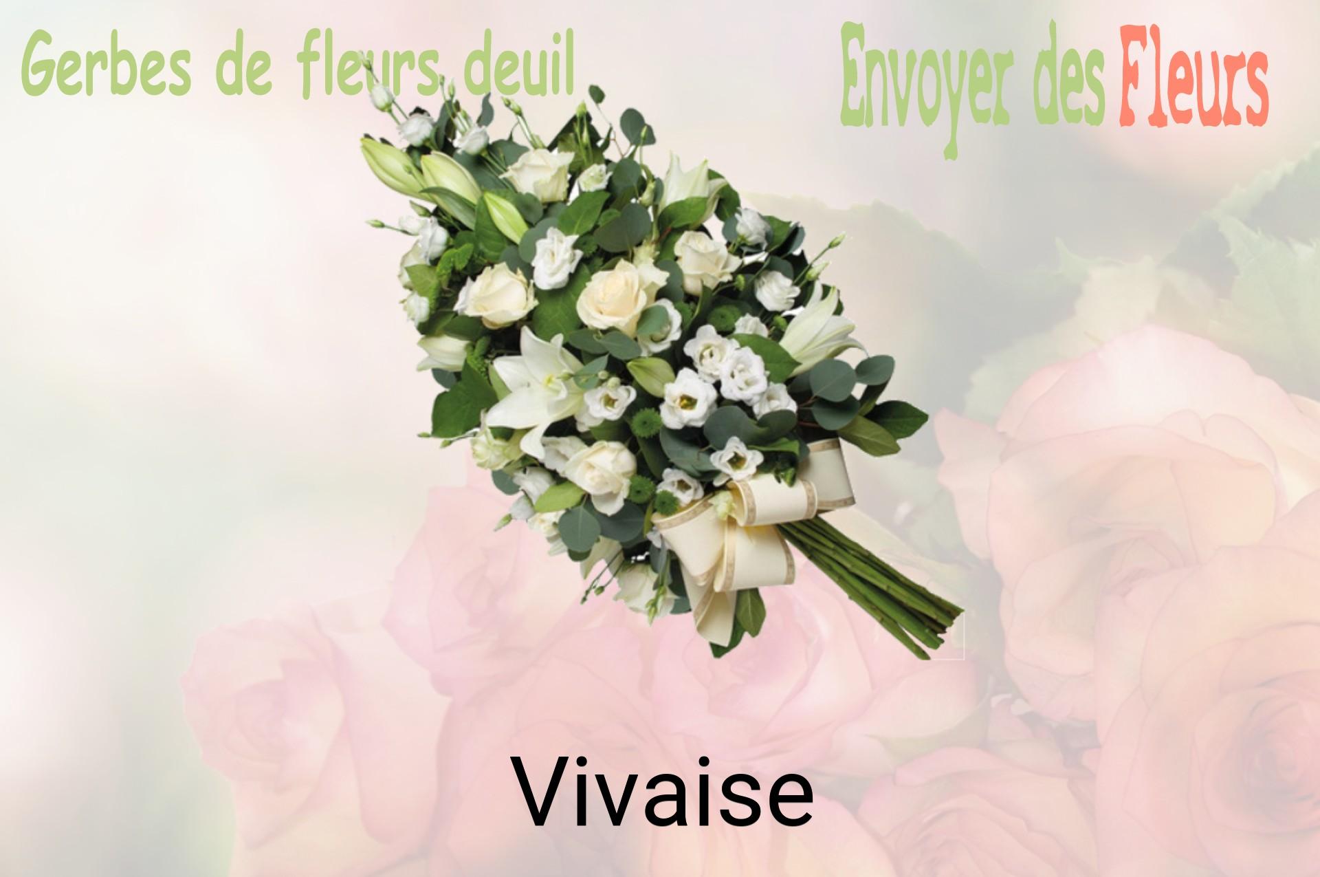 Gerbe de fleurs de deuil livrée à Vivaise